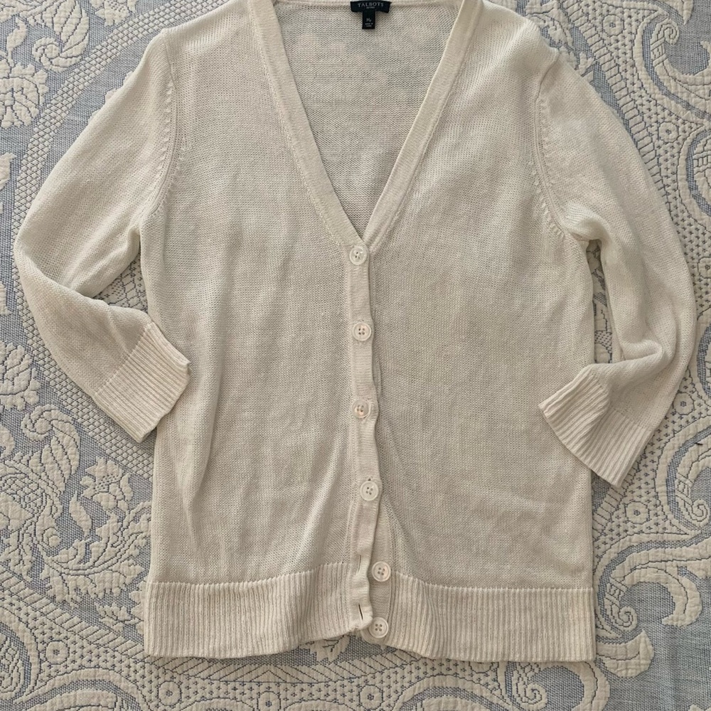 Linen Button-Up Women's Sweater